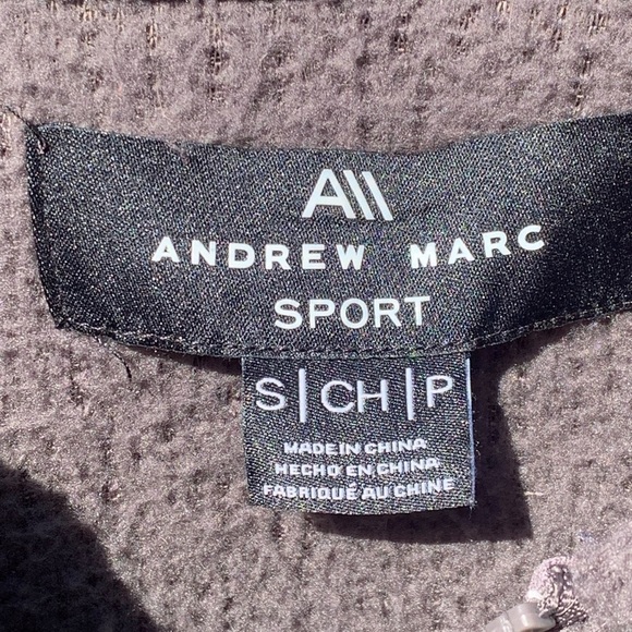 ANDREW MARC SPORT Teddy Fleece Hooded Jacket Gray Pavement S NWOT 21” PTP - Picture 9 of 12